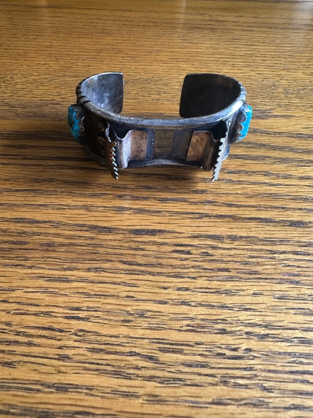 Vintage Navajo Native American Sterling Turquoise Coral Men's Watch Cuff